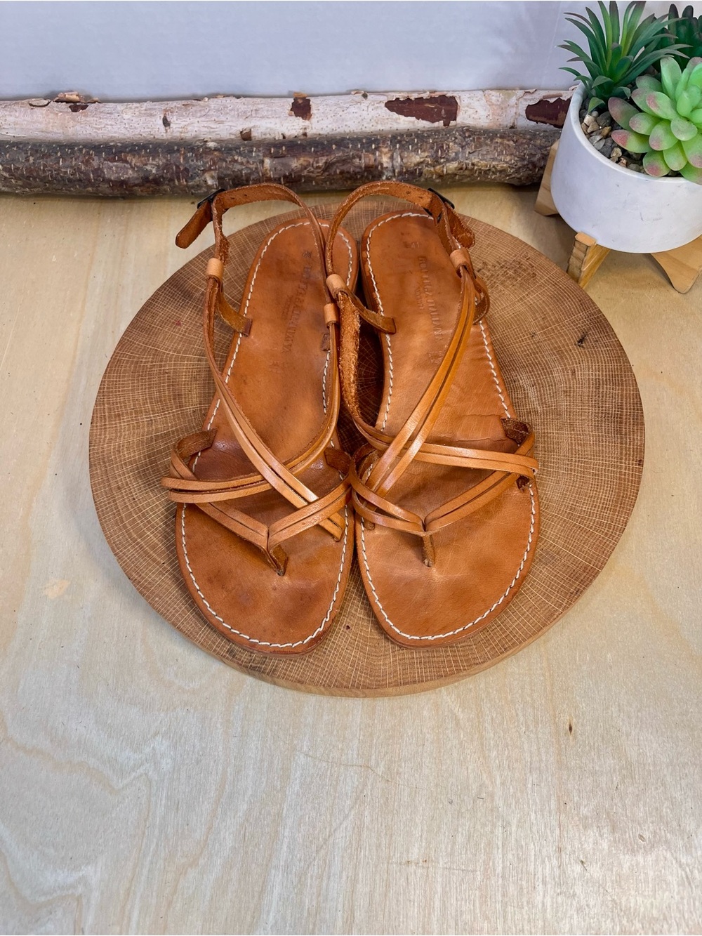 Bottega Italiana Leather Sandals Size 41 - Picture 5 of 13